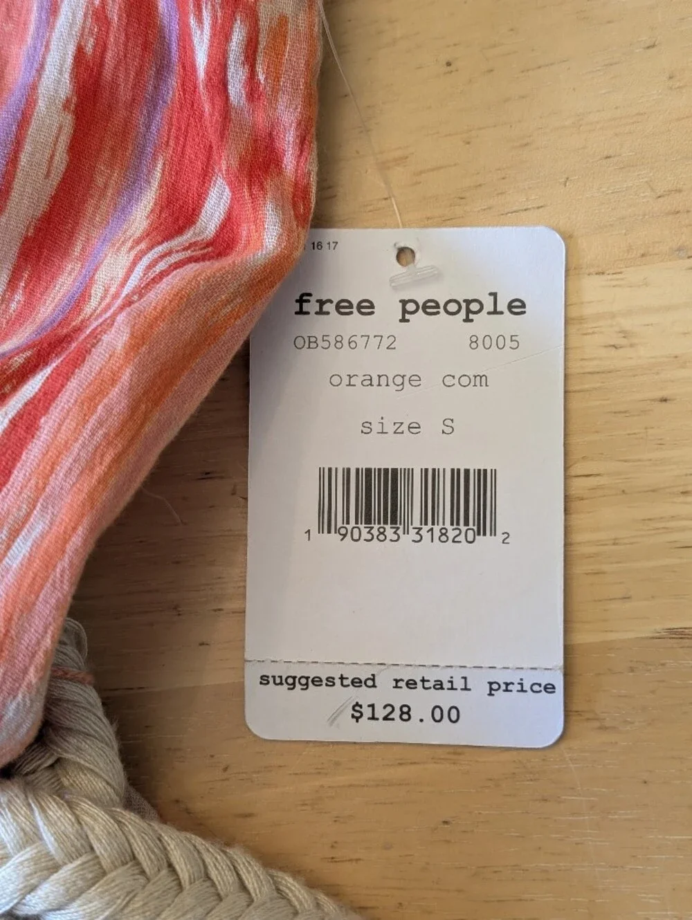 Free People Heart Shaped Face Dress Orange Size Small